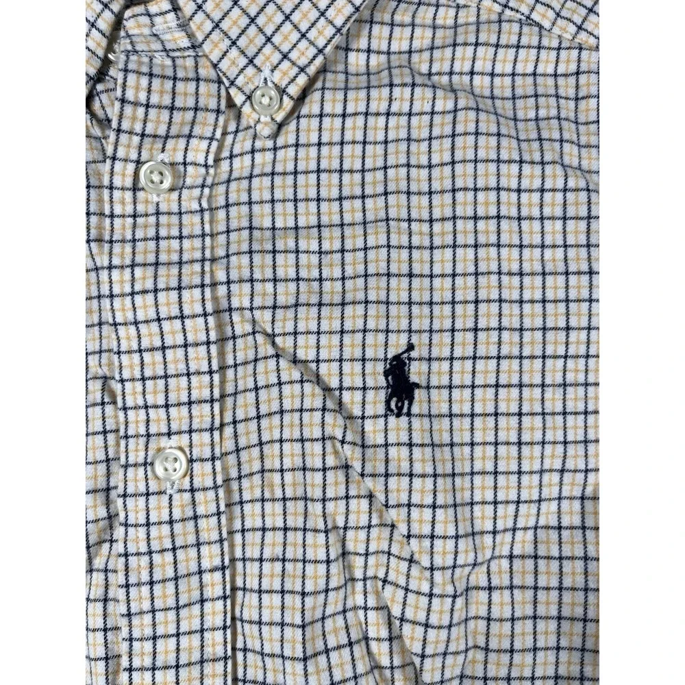 VTG Ralph Lauren Boy's Plaid Size 7 Long Sleeve Button Down Shirt Y2K
